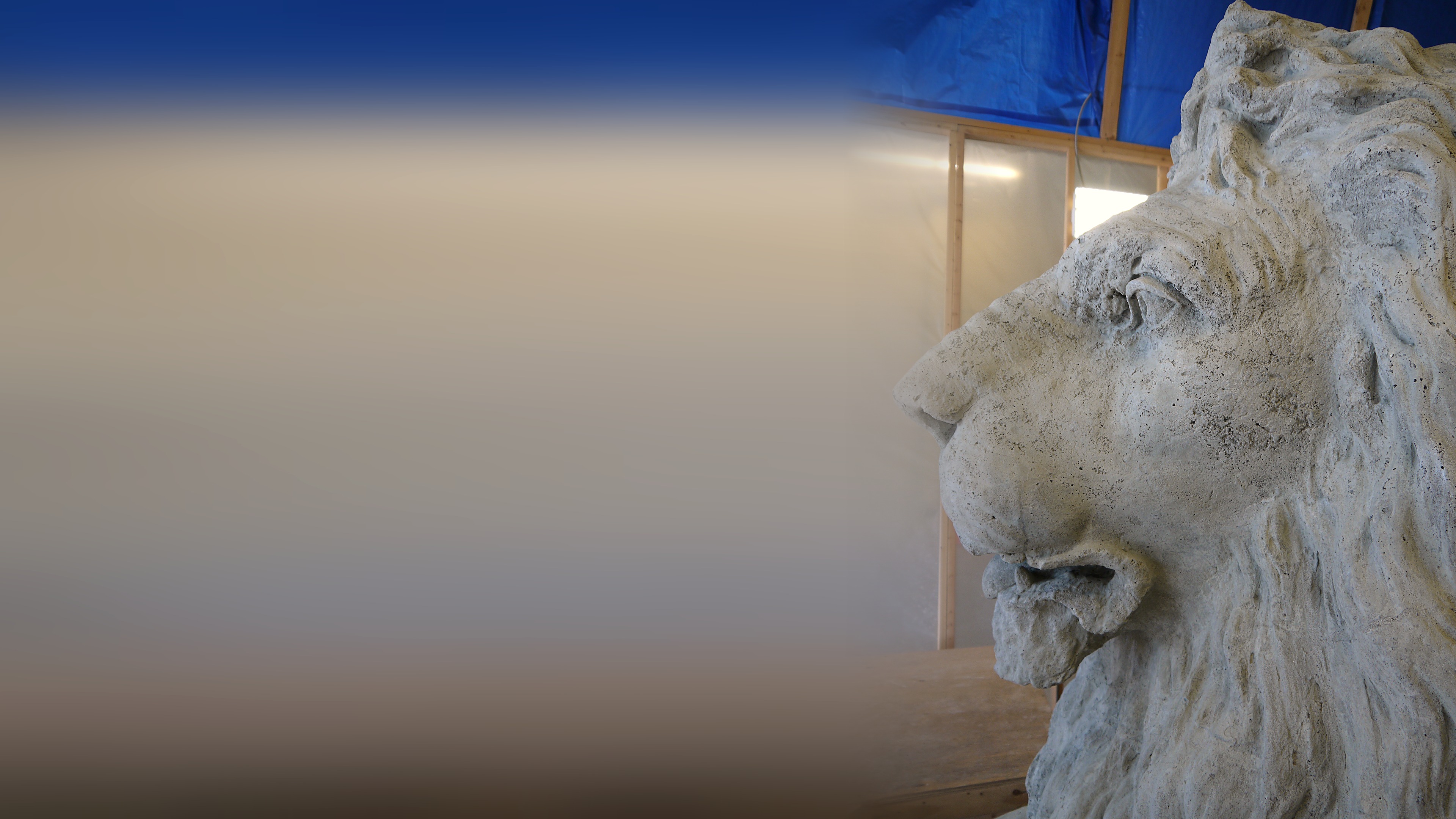 A Centre Street Bridge lion conserved by Preservation Solutions