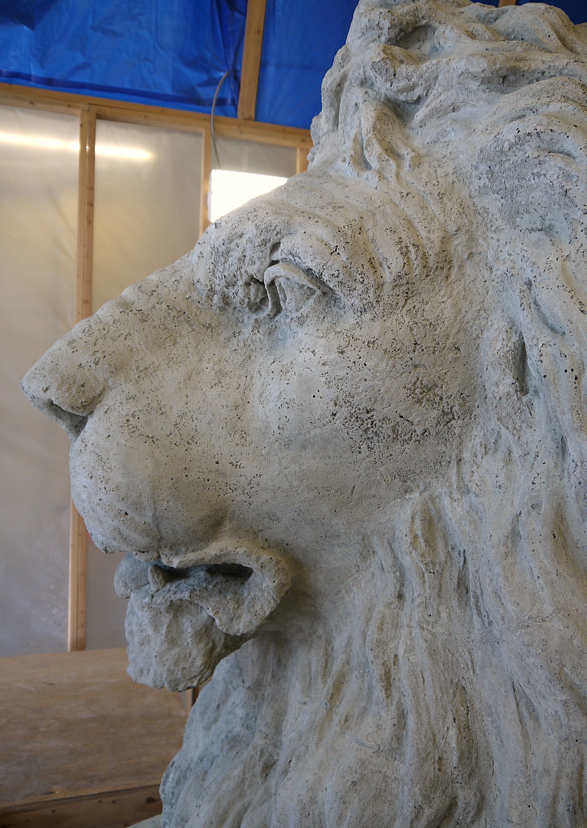 A Centre Street Bridge lion conserved by Preservation Solutions
